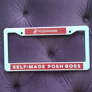 White Poshmark License Plate